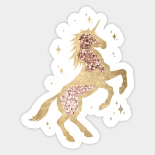 Sparkling rose gold unicorn II Sticker